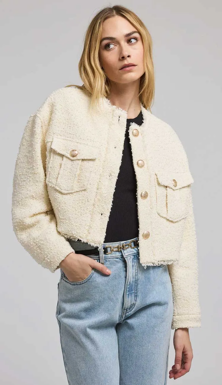 Emille Tweed Bomber Jacket