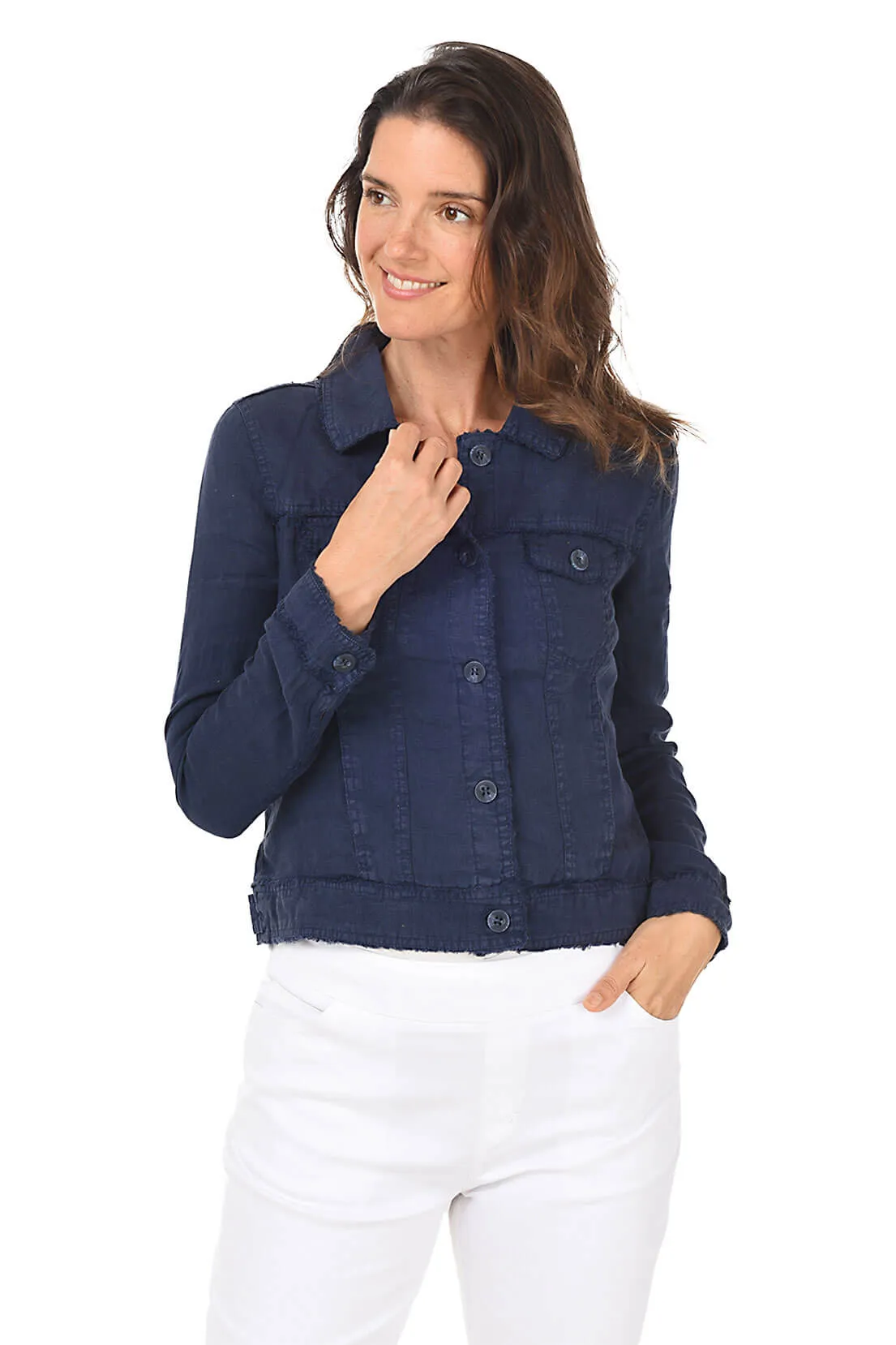 Frayed Linen Jacket