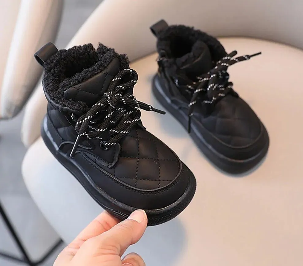 Furry Lined Chunky Winter Boots for Kids