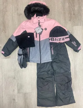 Girls Snowsuit 5 PCS Set - Cameo Pink | Blizz