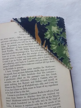 Green Blue Brown Pattern Velvet Corner Bookmark