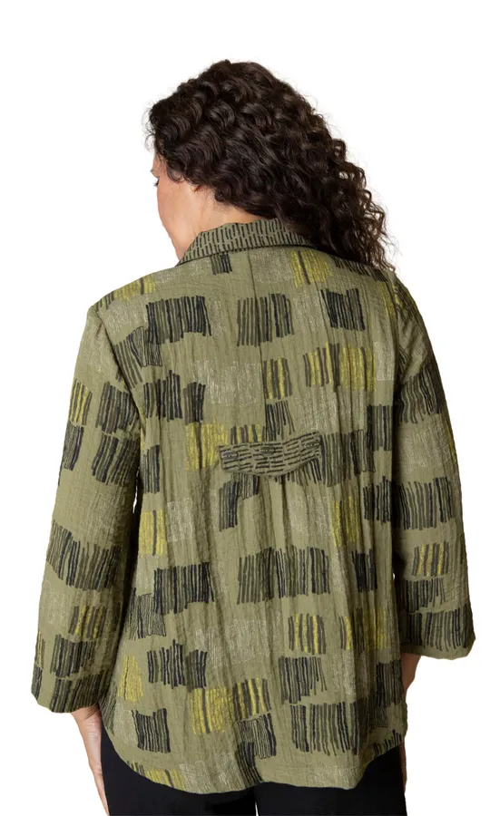 Habitat Express Travel Fine Lines Pleat Back Jacket in Olive - 35049-OLV