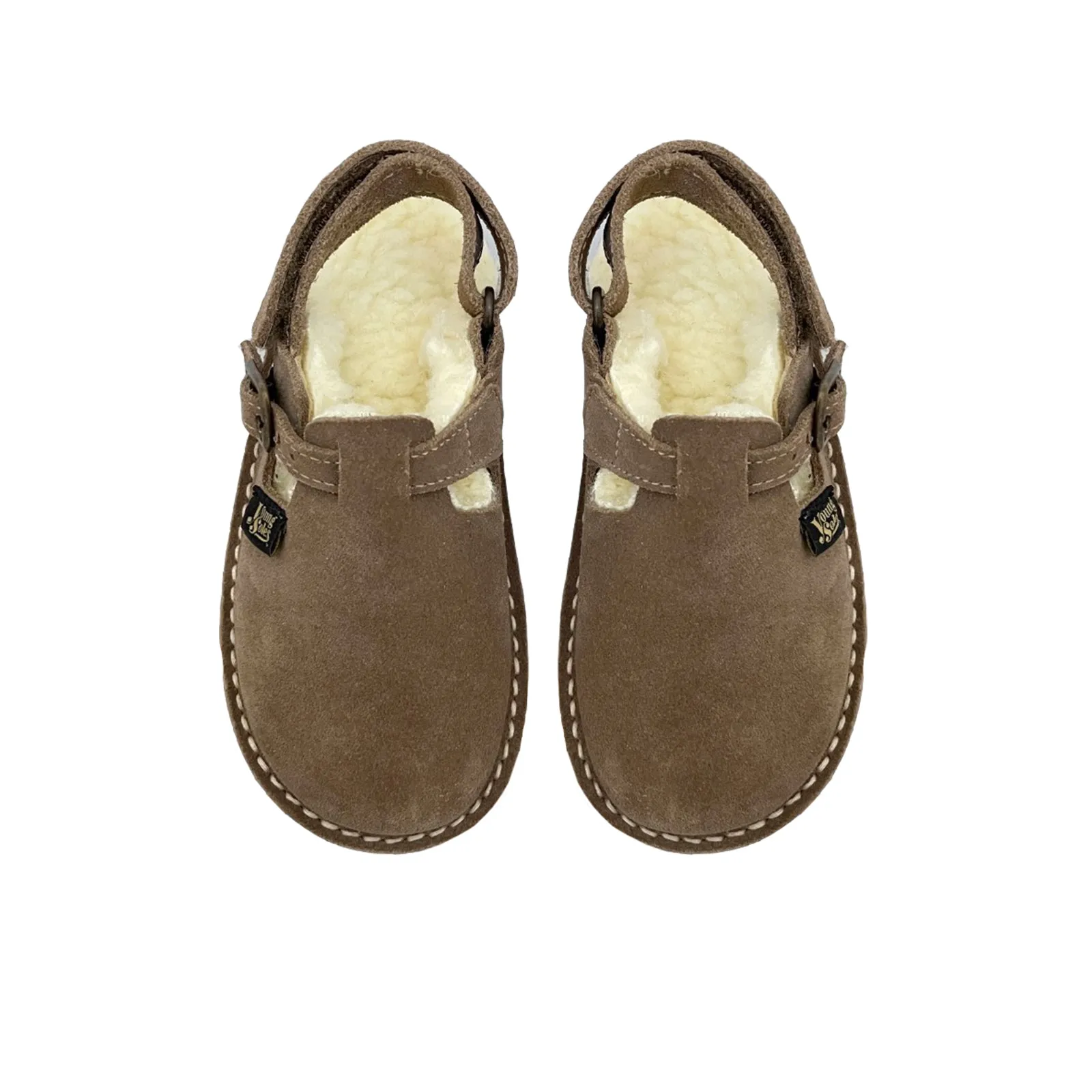 Heidi Kids Wool-Lined Clog Stone Suede