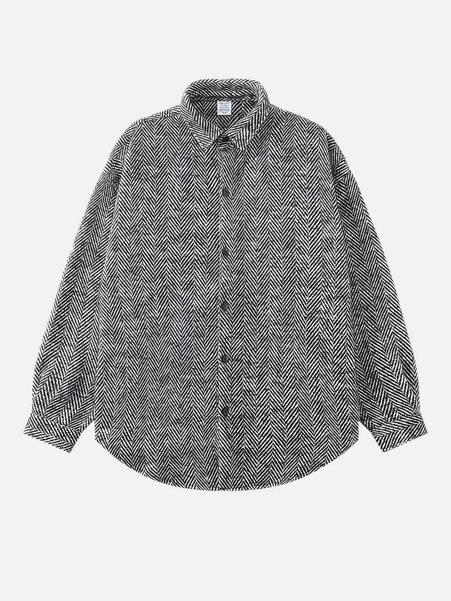 Herringbone Tweed Shirt Jacket