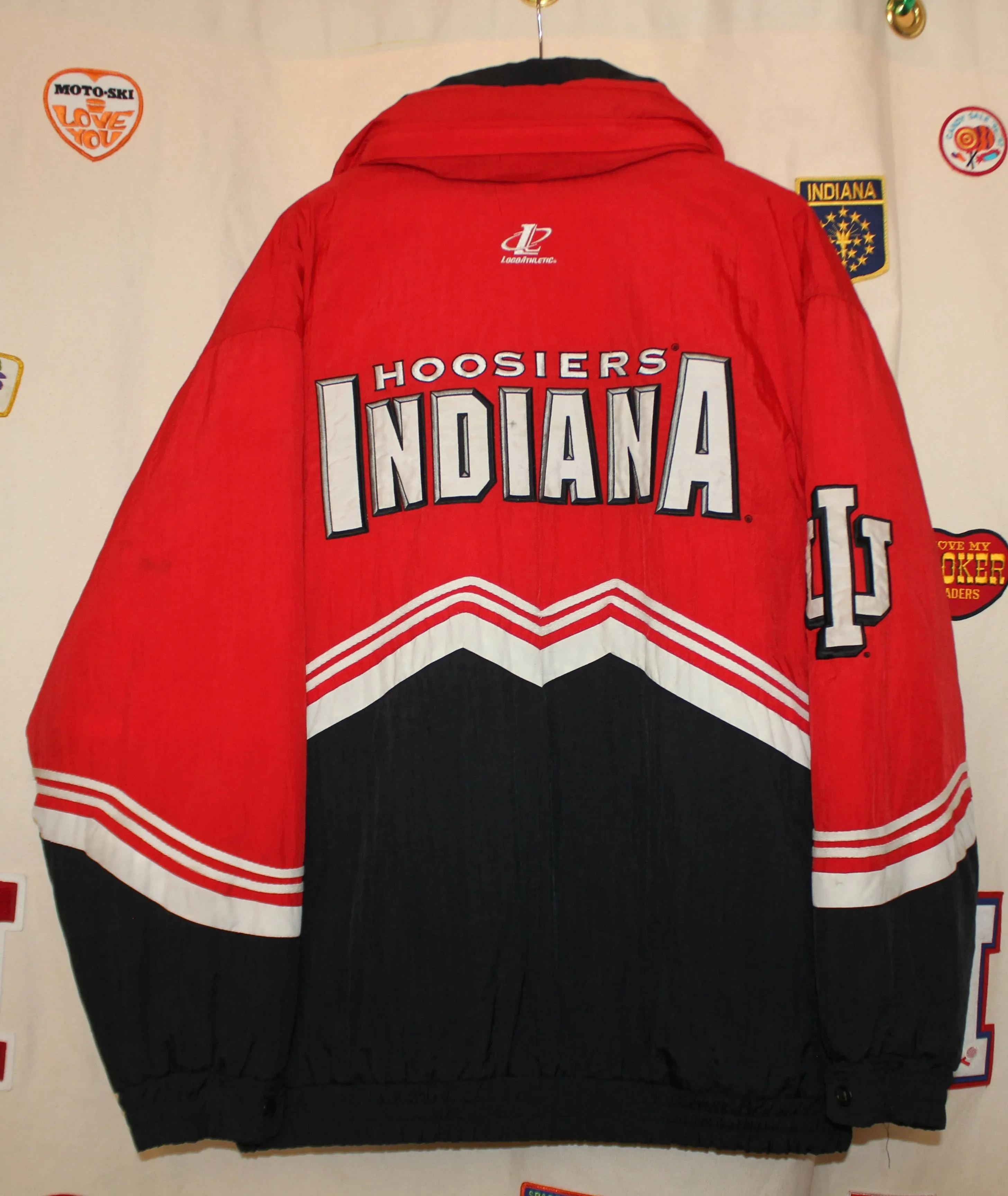 Indiana University Logo Athletic Puffer Jacket: XL