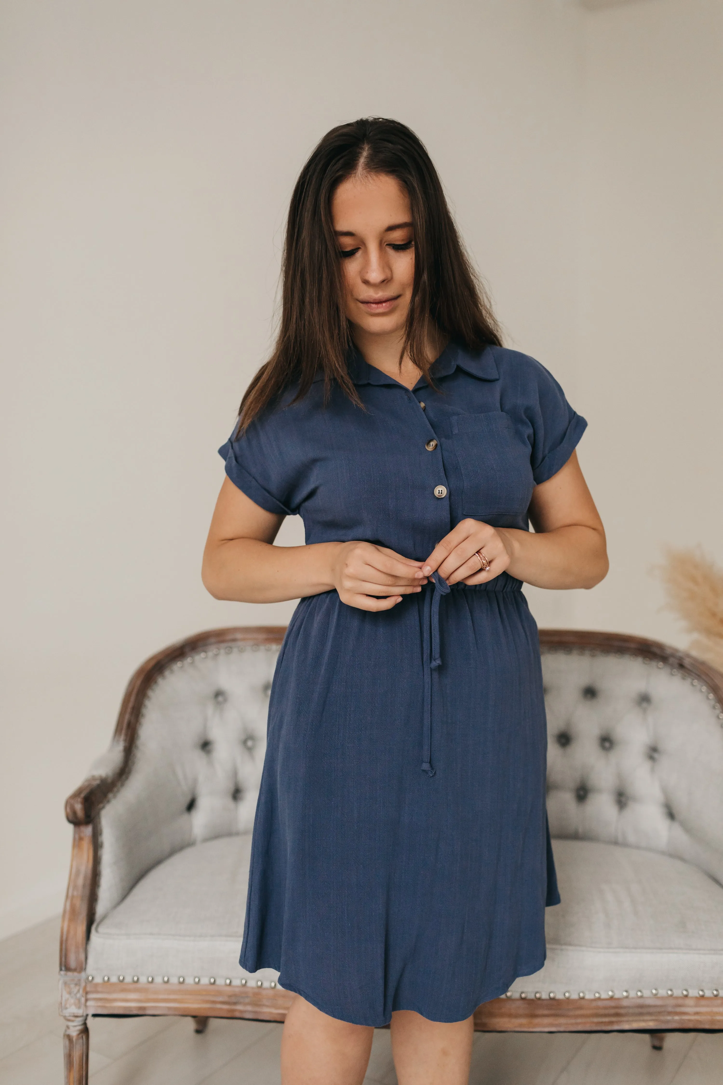 Jackie Button Down Knee Length Dress