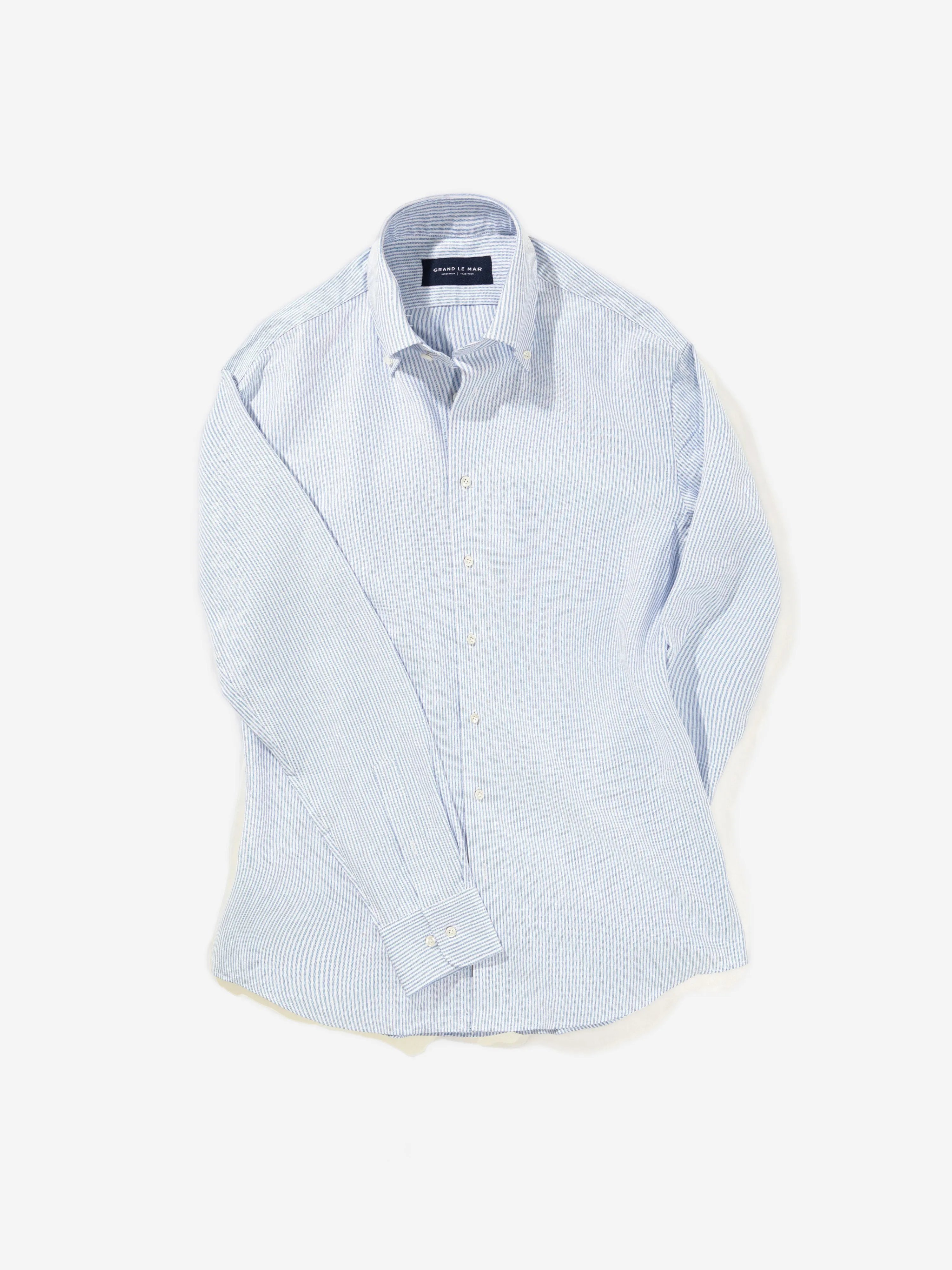 Light Blue Striped Oxford Button-Down Shirt