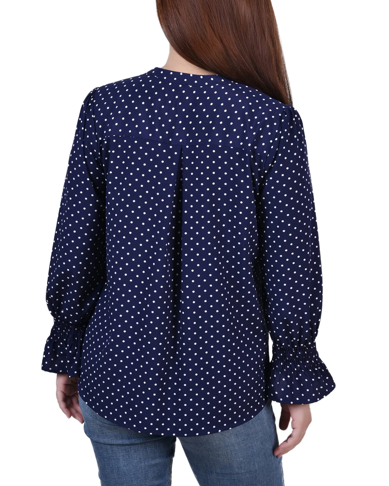 Long Sleeve Y Neck Blouse