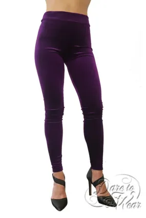 Luxury Leggings in Purple Velvet