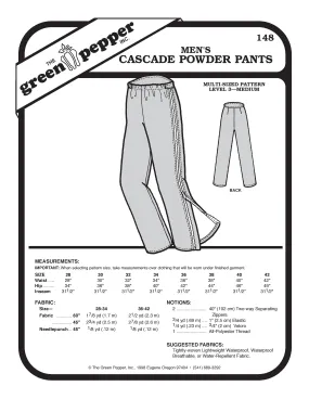 Men's Cascade Powder Pants Pattern (Sold per Each)