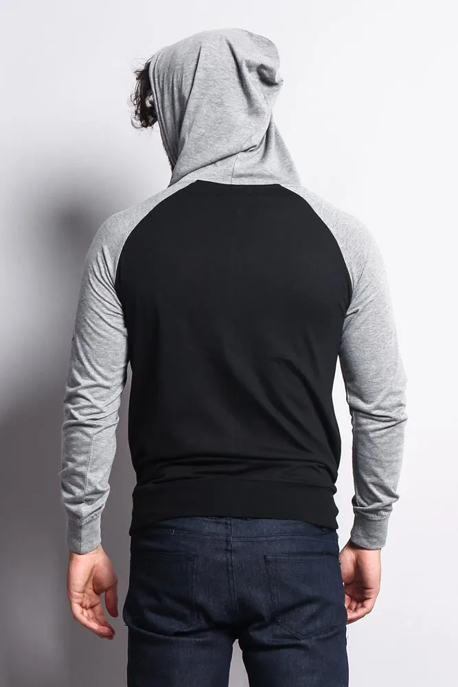 Men's Raglan Light Weight Zip Down Hoodie