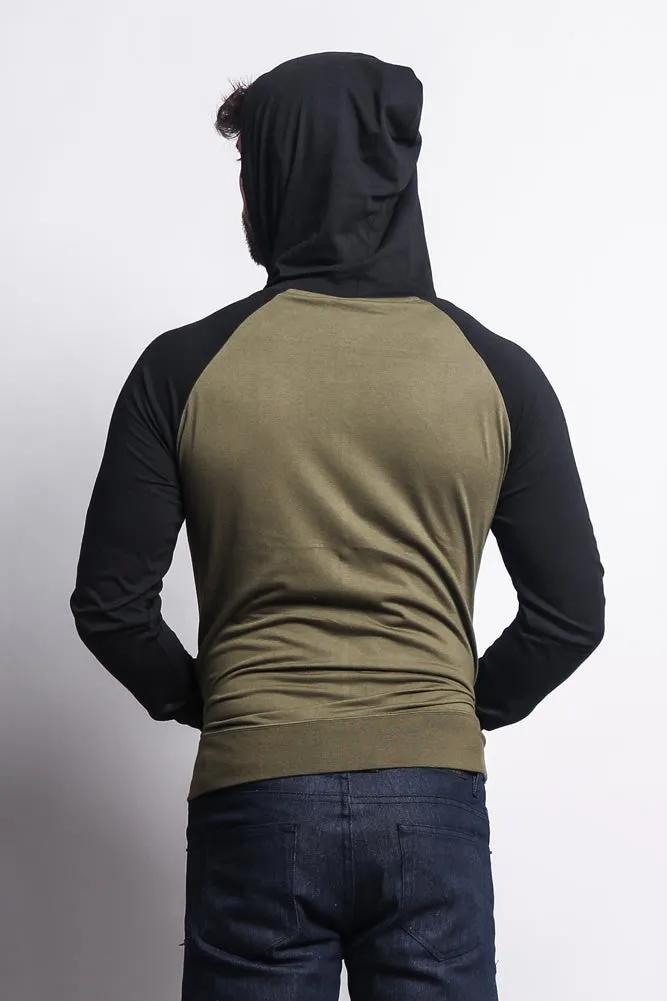 Men's Raglan Light Weight Zip Down Hoodie