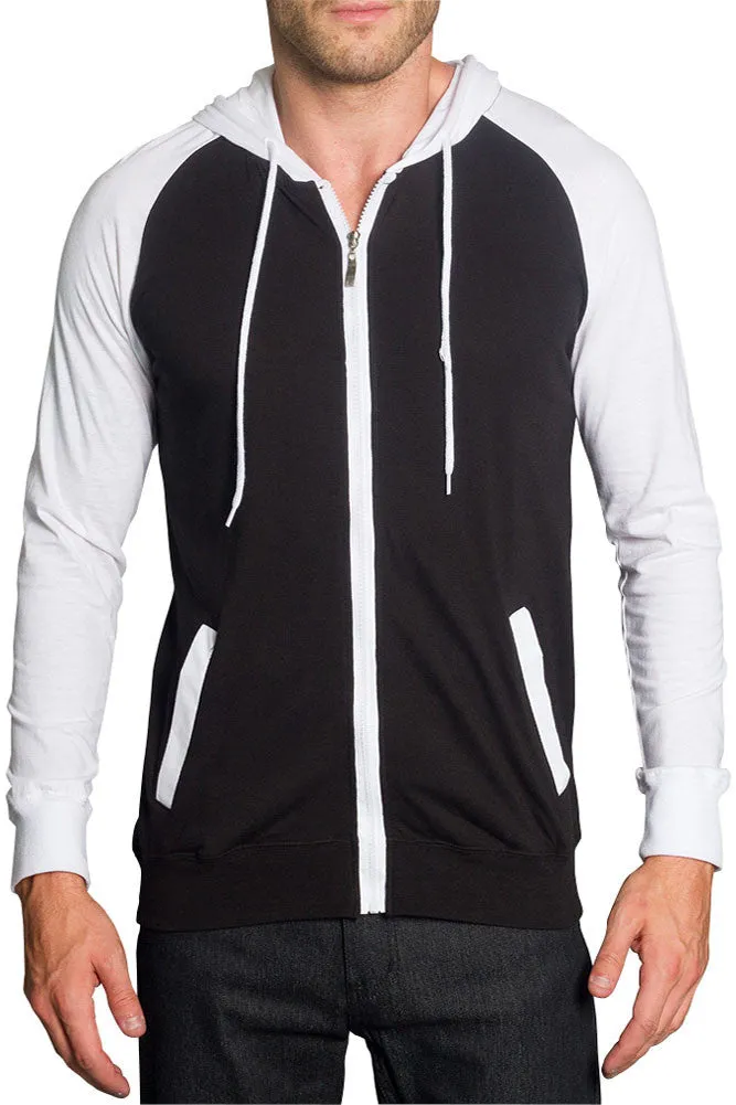 Men's Raglan Light Weight Zip Down Hoodie