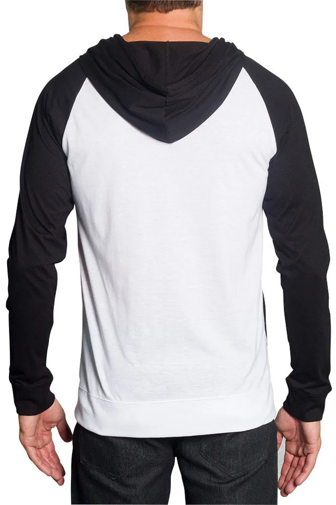 Men's Raglan Light Weight Zip Down Hoodie