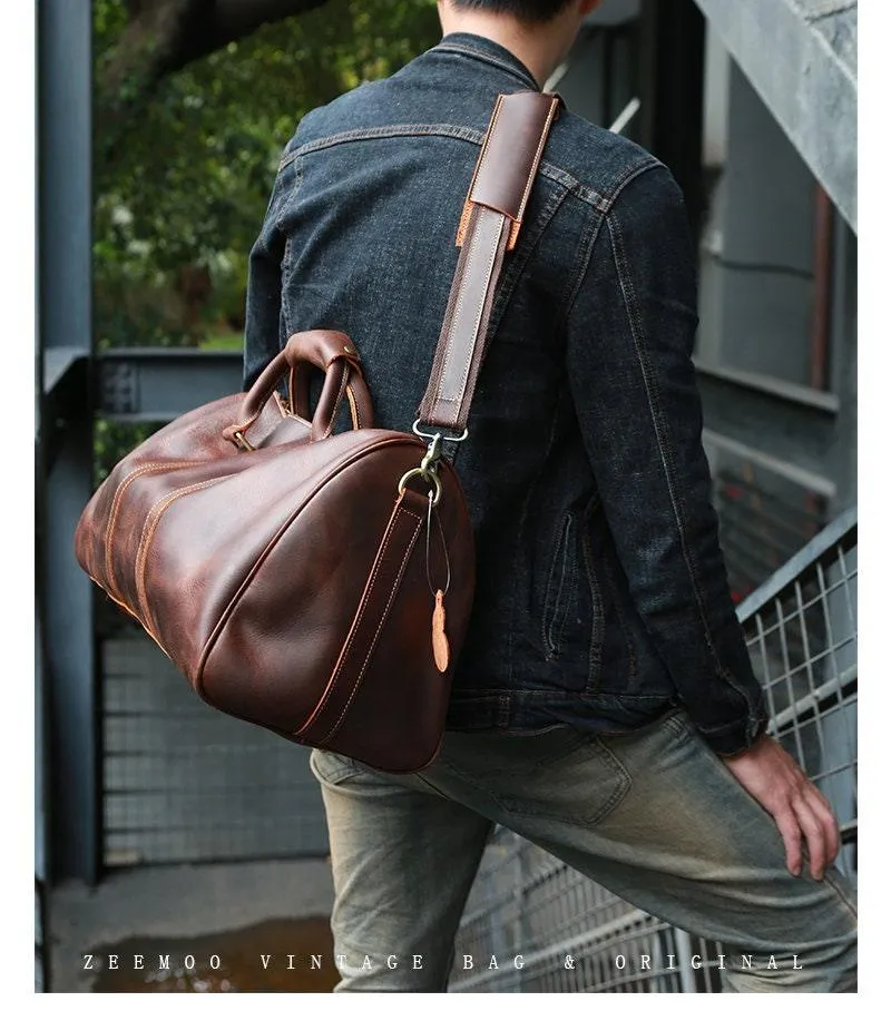 Mens Travel Bag, Full Grain Leather Duffel Bag, Handcrafted Duffle Bag, Weekend Luggage Bag,Unique Christmas Gifts,Carry-on Bag