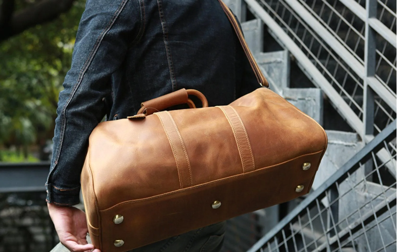 Mens Travel Bag, Full Grain Leather Duffel Bag, Handcrafted Duffle Bag, Weekend Luggage Bag,Unique Christmas Gifts,Carry-on Bag