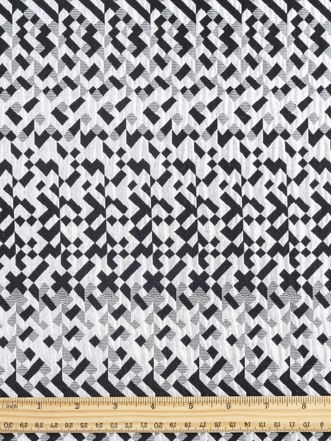 Metallic Geo Squares Jacquard - Silver   Black - Swatch