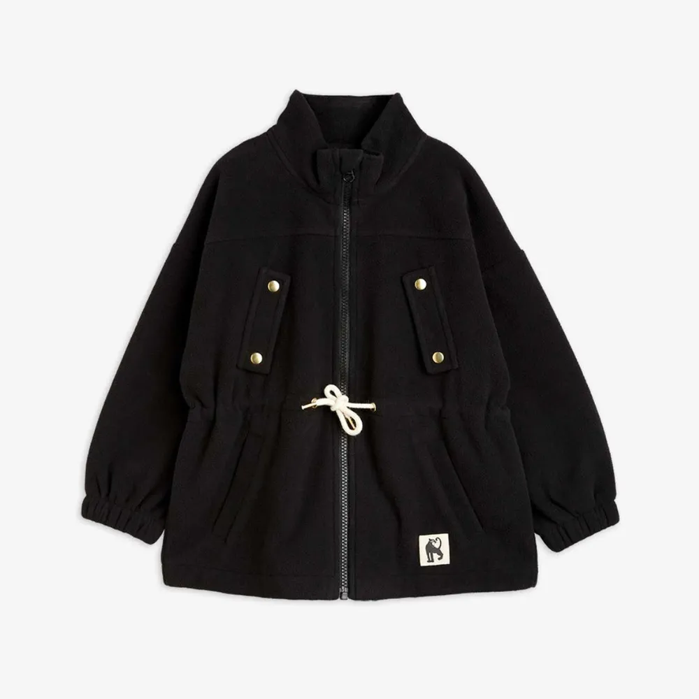 Mini Rodini Wind fleece jacket, Black