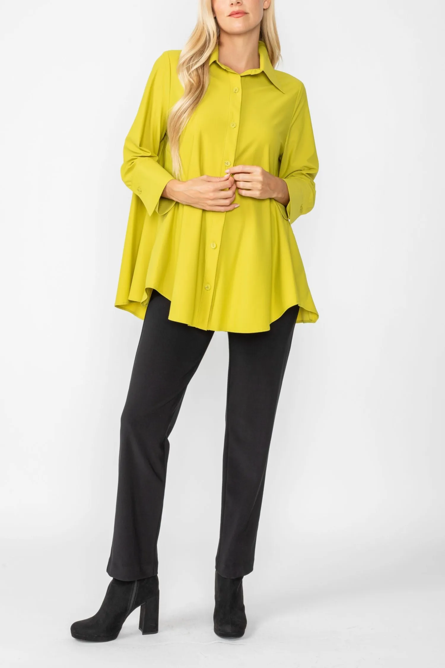 Pear Fold Down Collar Blouse