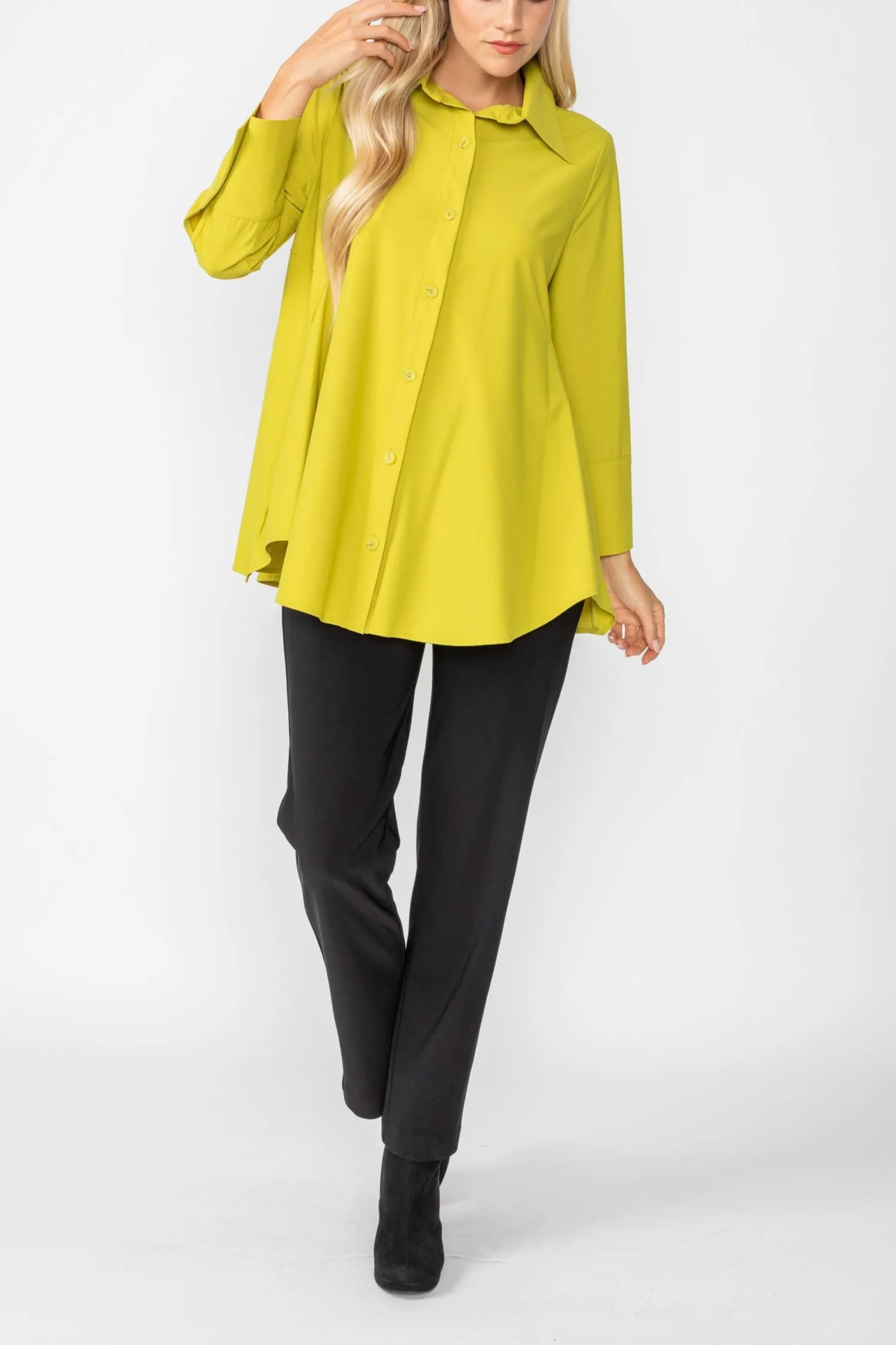 Pear Fold Down Collar Blouse