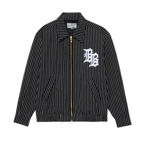 Pinstripe Players Jacket - Black