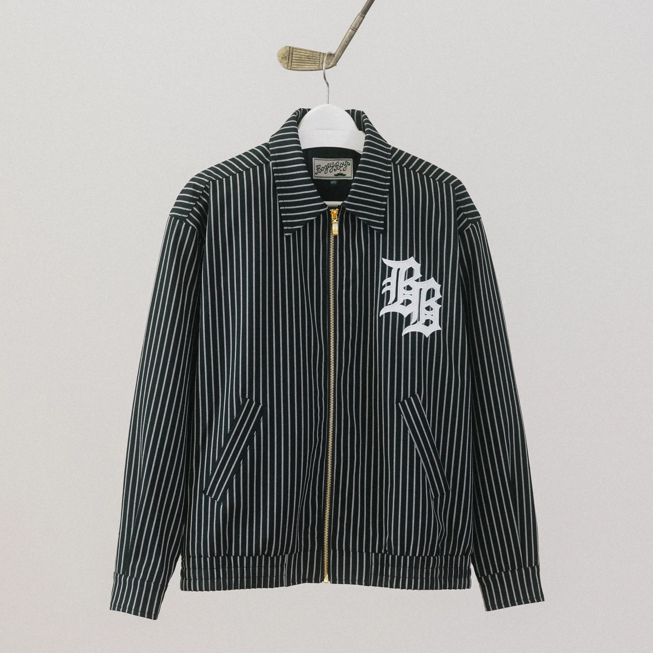 Pinstripe Players Jacket - Black