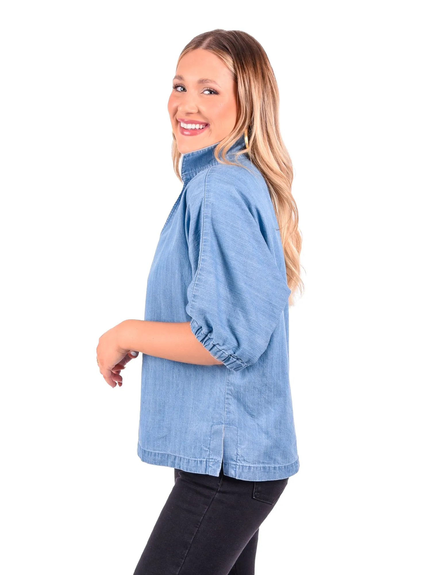 Poppy Top - Denim Chambray