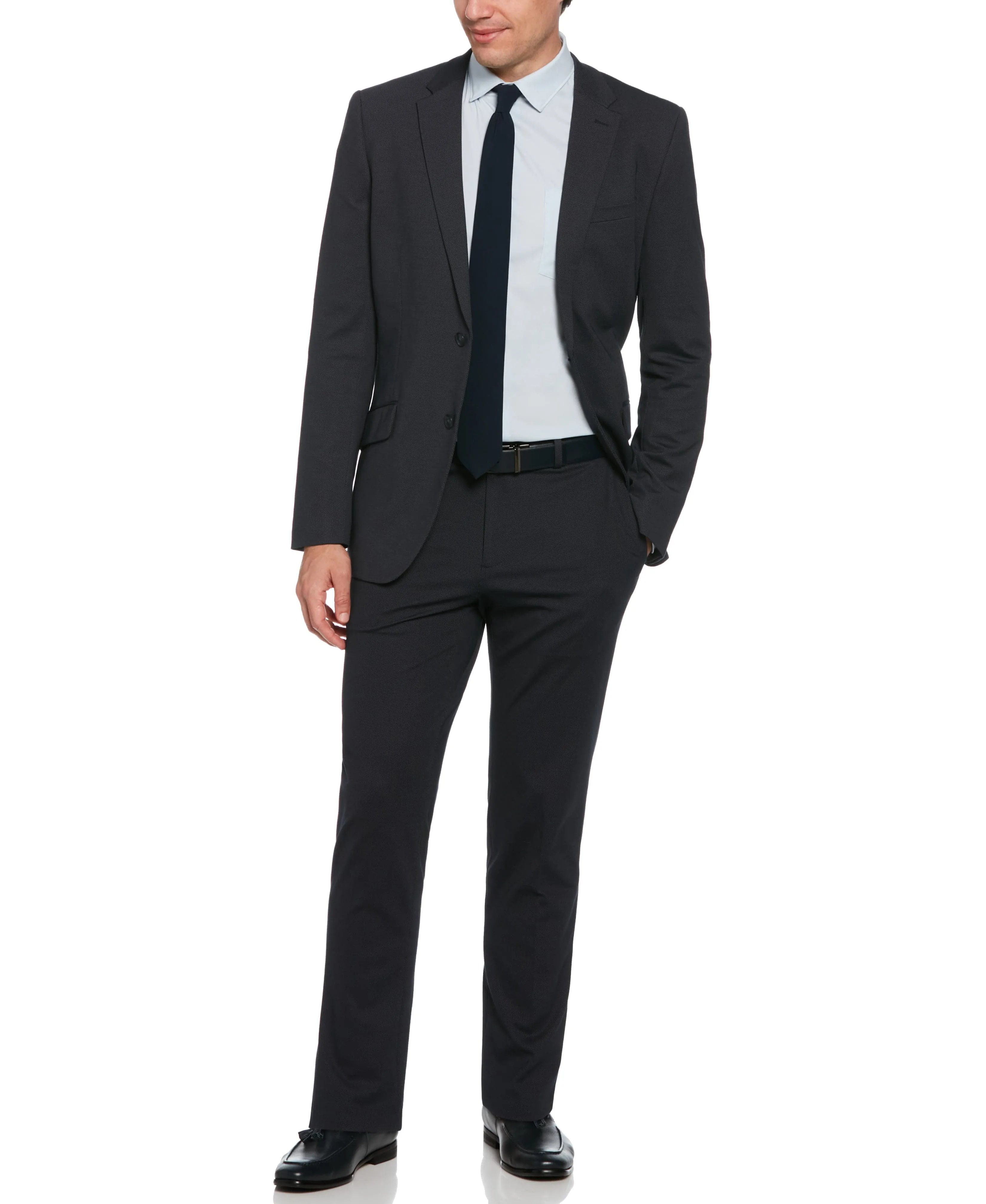 Slim Fit Pindot Stretch Knit Suit Jacket