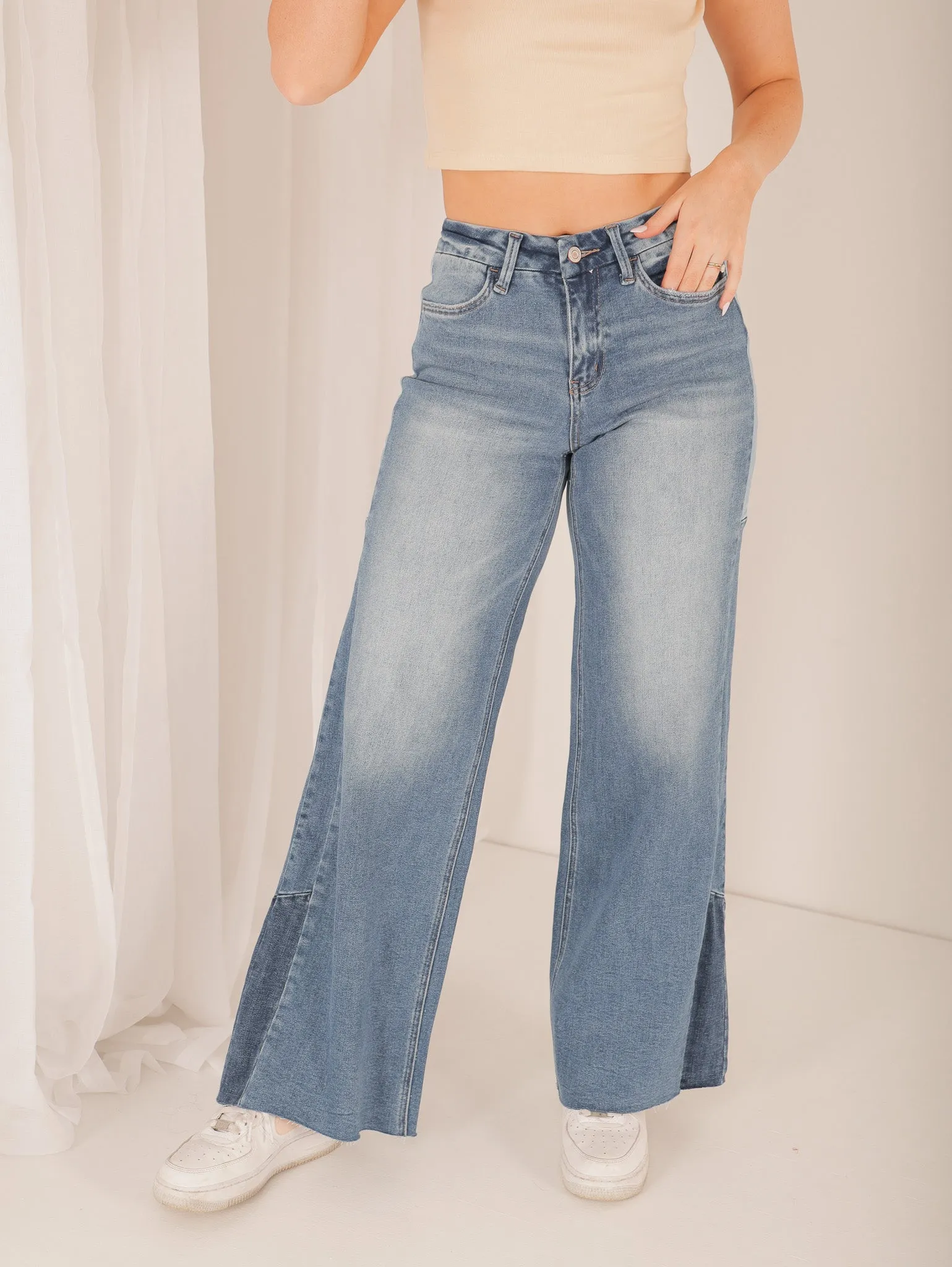 Stay Positive Wide Leg Denim