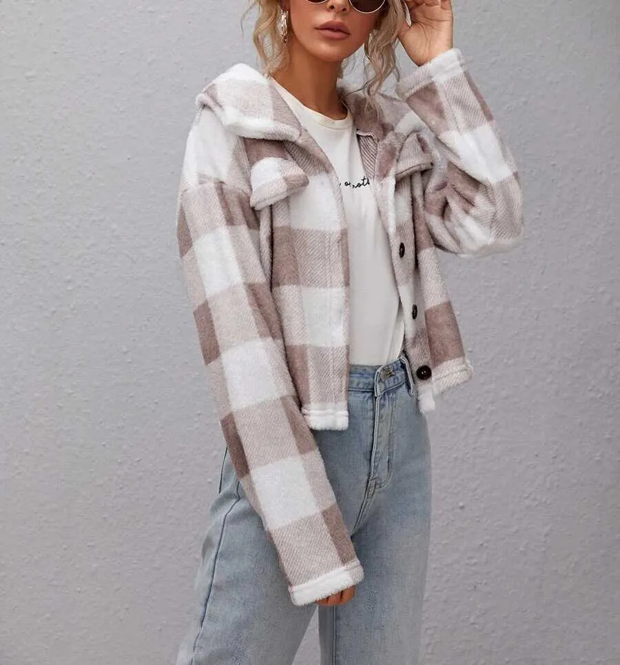 Stylish Plaid Wool Jacket