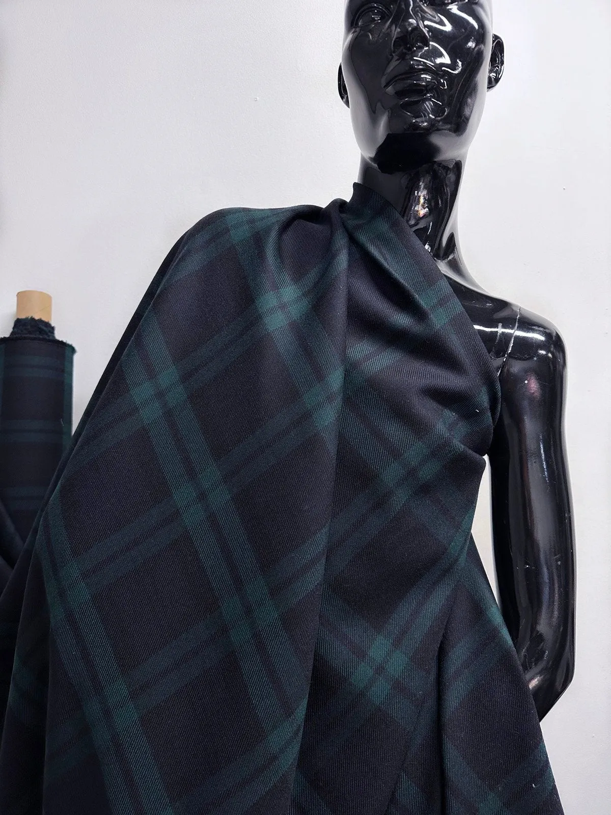 Tartan Wool Twill Gabardine