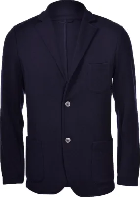 TRAVEL WOOL KNIT JACKET NAVY