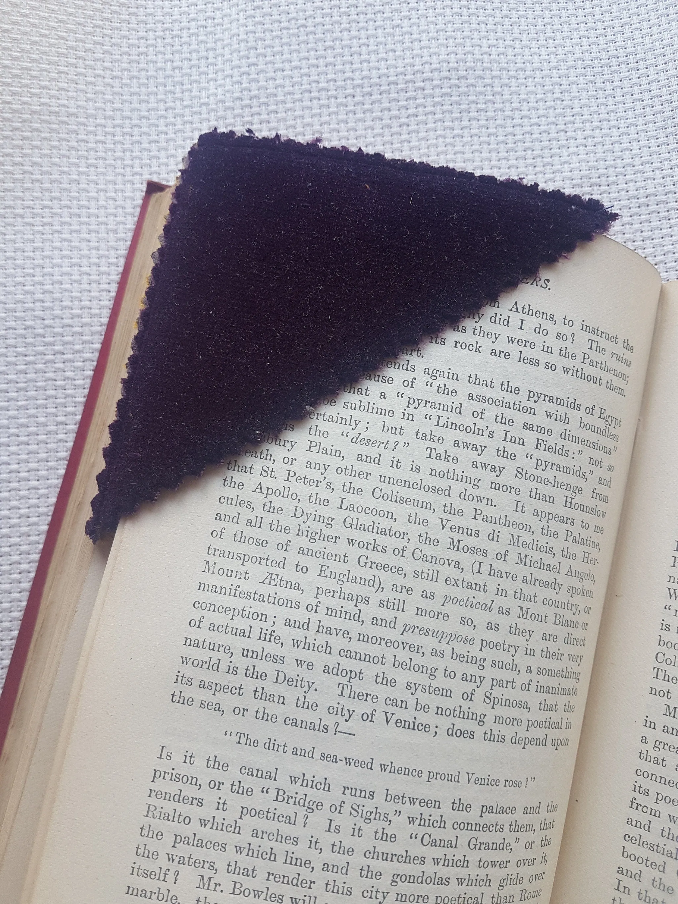 Velvet Yellow Mustard Aubergine Purple Bookmark