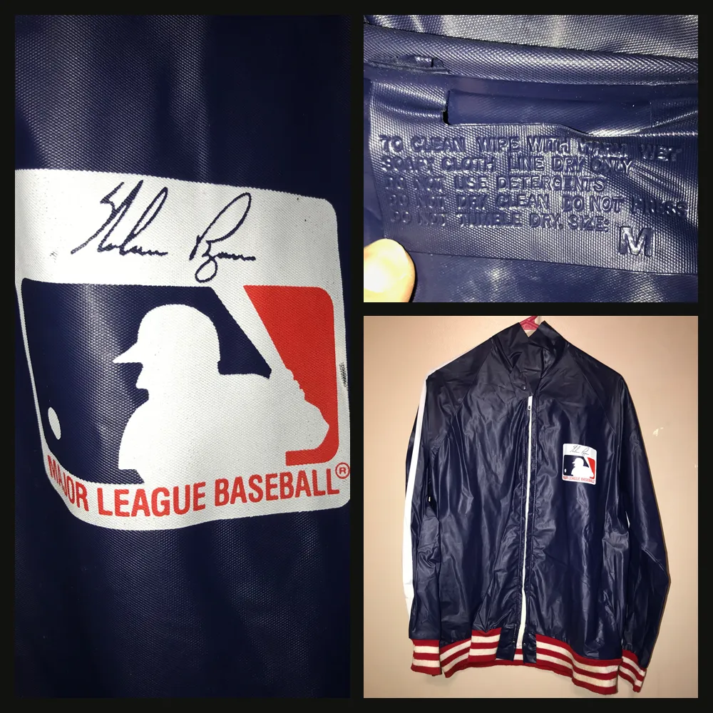 Vintage 80's Navy MLB Nolan Ryan Rain Jacket 46B XL Extra Large