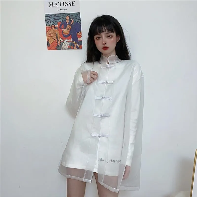 Women's Chinoiserie Sheer Mid-length Jacket