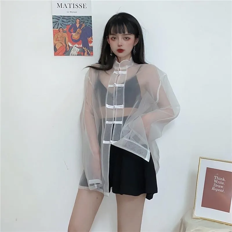 Women's Chinoiserie Sheer Mid-length Jacket