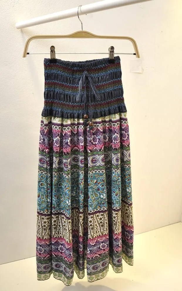 Women's Strapless Ruched Boho Dress